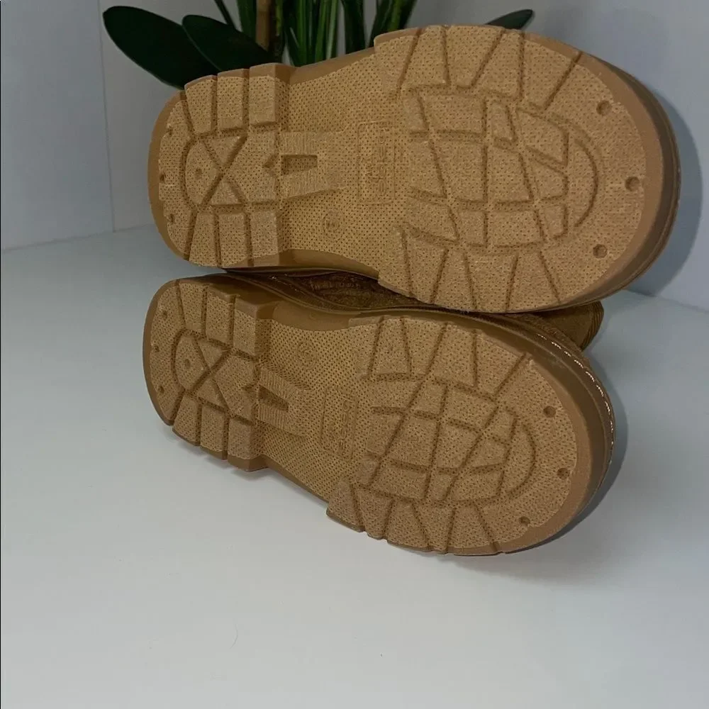 Bebe Camel Suede Ankle Boots